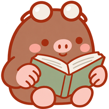 Moguru the mole reading a green book